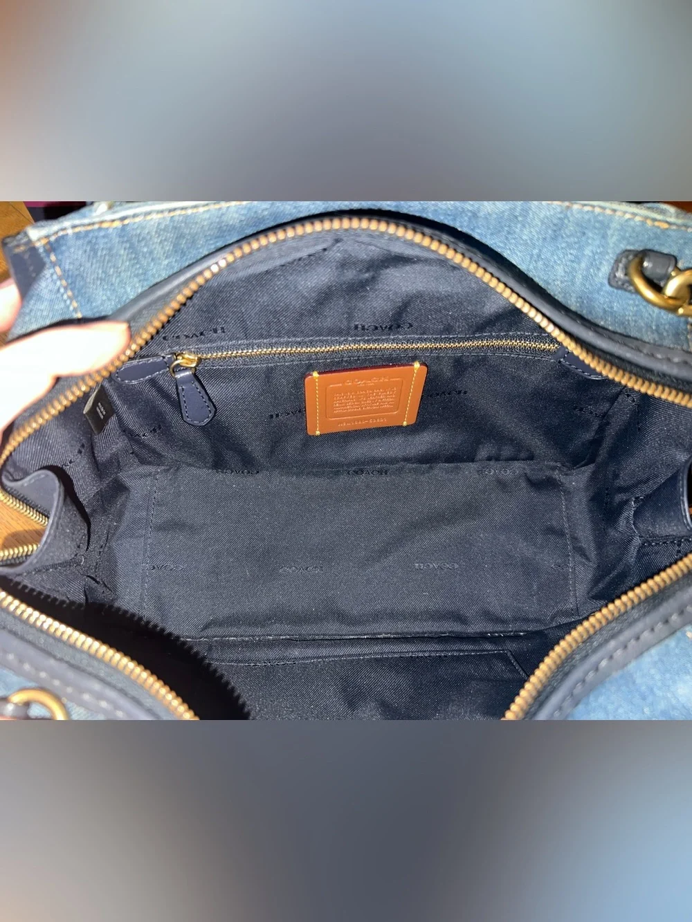 Coach Medium Blue Denim Quilted Dreamer Satchel Bag - Picture 10 of 16